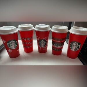 Starbucks holiday cups (set of 5)